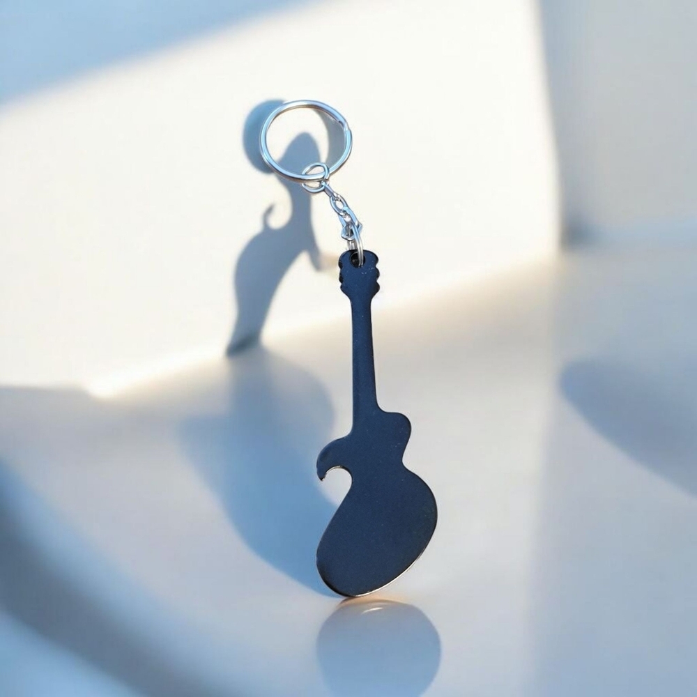 Black Guitar Keychain